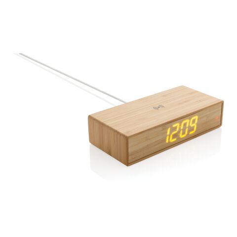 Wecker mit 5W Wireless Charger aus Bambus