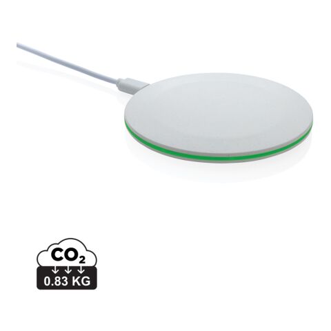 15W-Wireless-Fast-Charger aus recyceltem RCS-Kunststoff weiß | ohne Werbeanbringung | Nicht verfügbar | Nicht verfügbar