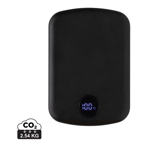 Werbeartikel MagBoost 5.000mAh magnetische Powerbank aus RCS rec. Plastik – schwarz – mit Logo bedruckt
