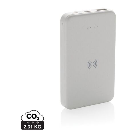 5.000mAh 5W Wireless Powerbank aus RCS recyceltem Kunststoff weiß | ohne Werbeanbringung | Nicht verfügbar | Nicht verfügbar