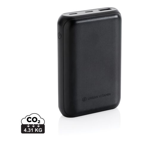 Werbeartikel Urban Vitamin Alameda 10.000mAh 18W PD Powerbank – schwarz – mit Logo bedruckt