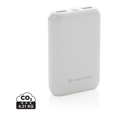 Werbeartikel Urban Vitamin Alameda 10.000mAh 18W PD Powerbank – weiss – mit Logo bedruckt