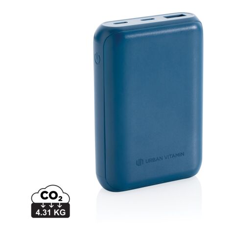 Werbeartikel Urban Vitamin Alameda 10.000mAh 18W PD Powerbank – blau – mit Logo bedruckt