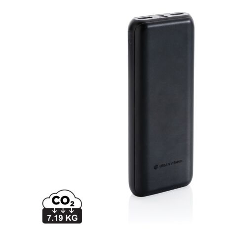 Werbeartikel Urban Vitamin Pasadena 20.000mAh 18W PD Powerbank – schwarz – mit Logo bedruckt