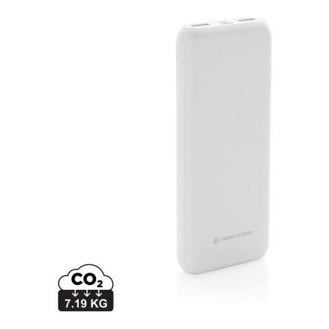 Werbeartikel Urban Vitamin Pasadena 20.000mAh 18W PD Powerbank – weiss – mit Logo bedruckt