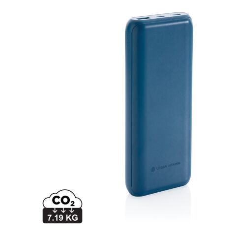 Werbeartikel Urban Vitamin Pasadena 20.000mAh 18W PD Powerbank – blau – mit Logo bedruckt