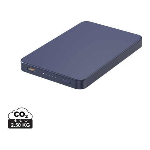 Werbeartikel Urban Vitamin Marin 5.000mAh magnet. 15W Wireless Powerbank – blau – mit Logo bedruckt