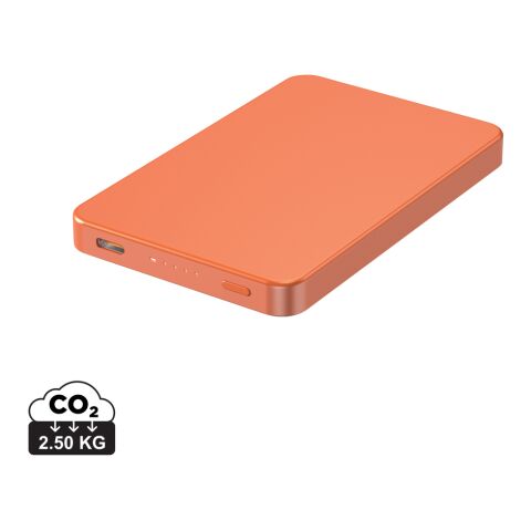 Werbeartikel Urban Vitamin Marin 5.000mAh magnet. 15W Wireless Powerbank – orange – mit Logo bedruckt
