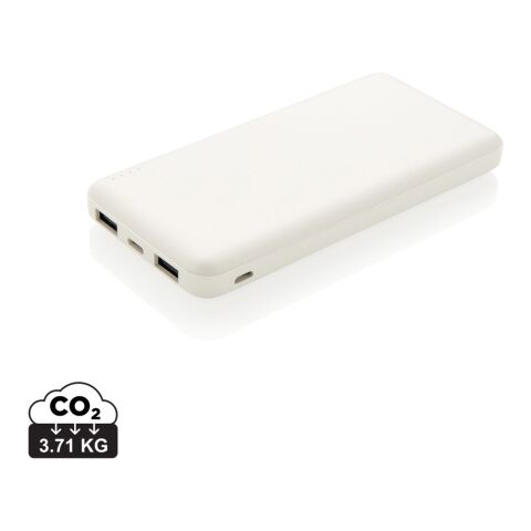 Werbeartikel High Density 10.000 mAh Pocket Powerbank – weiss – mit Logo bedruckt