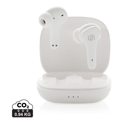 Werbeartikel Urban Vitamin Byron ENC Ohrhörer – weiss – mit Logo bedruckt