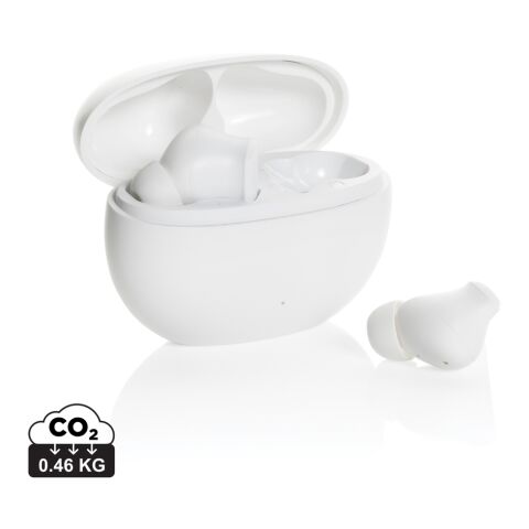 Werbeartikel Prolink Hybrid-Kopfhörer ANC/ENC aus RCS rec. Kunststoff – weiss – mit Logo bedruckt