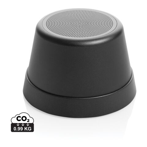 Werbeartikel Nivio magnetischer 5W-Speaker aus RCS recyceltem Aluminium – schwarz – mit Logo bedruckt