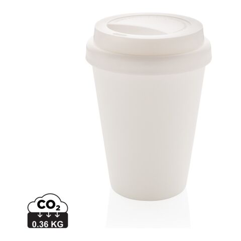 Wiederverwendbarer doppelwandiger Kaffeebecher 300ml weiß | ohne Werbeanbringung | Nicht verfügbar | Nicht verfügbar