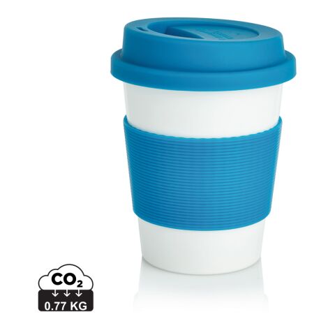 ECO PLA Kaffeebecher blau-weiß | ohne Werbeanbringung | Nicht verfügbar | Nicht verfügbar