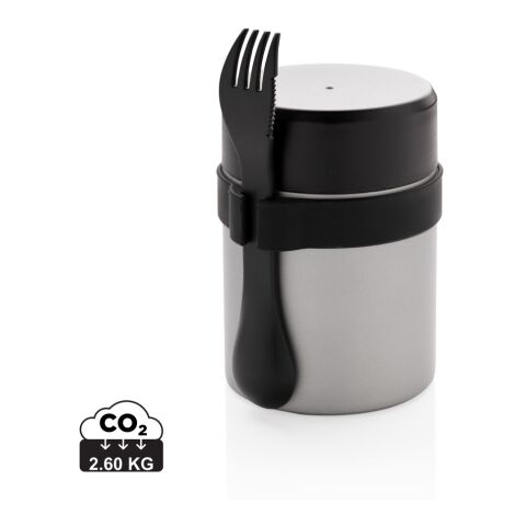 Bogota Food-Container mit Keramik-Überzug silber-schwarz | ohne Werbeanbringung | Nicht verfügbar | Nicht verfügbar | Nicht verfügbar