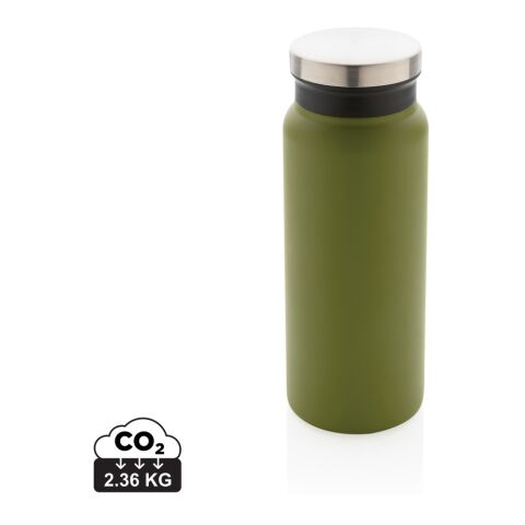 Nachhaltiger Werbeartikel RCS recycelte Stainless Steel Vakuumflasche 600ml – grün – mit Logo bedruckt