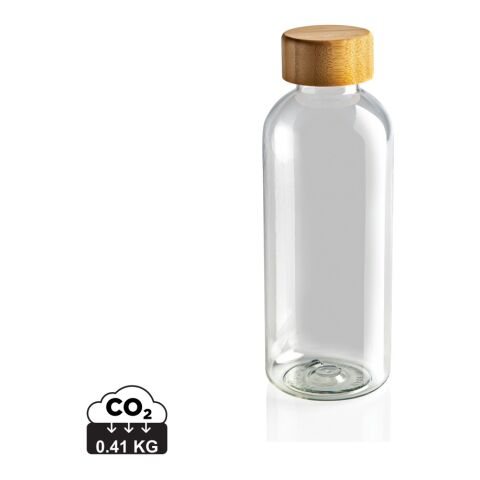 GRS rPET Flasche mit Bambus-Deckel weiß | ohne Werbeanbringung | Nicht verfügbar | Nicht verfügbar