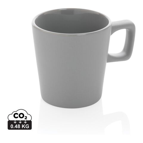 Werbeartikel Moderne Keramik Kaffeetasse – grau – mit Logo bedruckt
