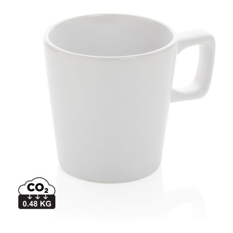 Werbeartikel Moderne Keramik Kaffeetasse – weiss-weiss – mit Logo bedruckt