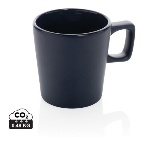 Werbeartikel Moderne Keramik Kaffeetasse – blau – mit Logo bedruckt
