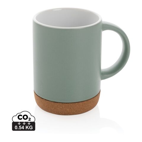 Keramikbecher mit Korkboden, 280ml grün | ohne Werbeanbringung | Nicht verfügbar | Nicht verfügbar