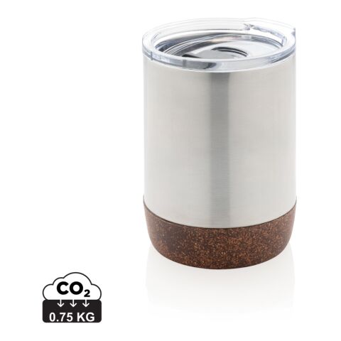 Kleine Vakuum-Kaffeetasse aus RCS rSteel &amp; Kork silber | ohne Werbeanbringung | Nicht verfügbar | Nicht verfügbar