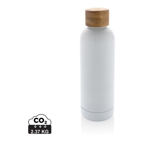 Wood Vakuumflasche aus RCS recyceltem Stainless-Steel weiß | ohne Werbeanbringung | Nicht verfügbar | Nicht verfügbar