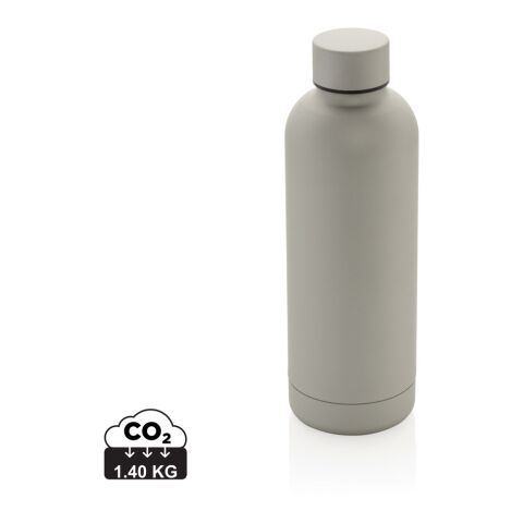Werbeartikel Impact Thermosflasche 80% RCS-recycelter Edelstahl doppelwandig Vakuum-Isolation 5h heiß/15h kalt – silber – mit Logo bedruckt
