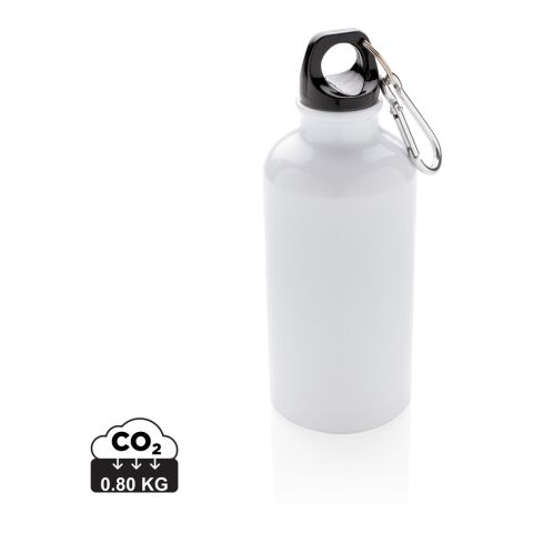 Aluminium Sportflasche mit Karabiner weiß | ohne Werbeanbringung | Nicht verfügbar | Nicht verfügbar