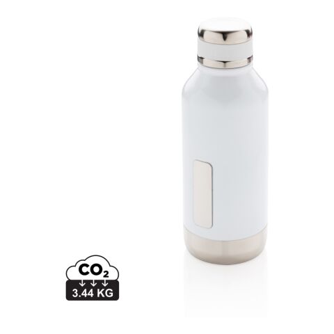 Auslaufsichere Vakuumflasche mit Logoplatte weiß | ohne Werbeanbringung | Nicht verfügbar | Nicht verfügbar | Nicht verfügbar