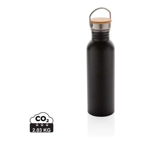 Moderne Stainless-Steel Flasche mit Bambusdeckel