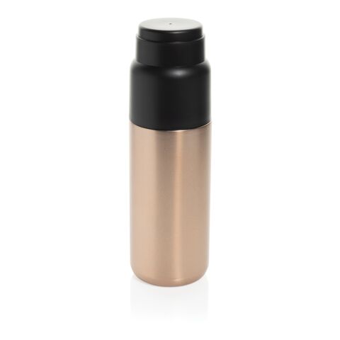 Werbeartikel Thermocup RCS – recycelte Thermosflasche mit Becher, 500ml – Bronze – mit Logo bedruckt
