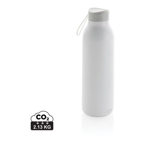 Nachhaltiger Werbeartikel Avira Avior 500ml Isolierflasche 97% RCS recycelter Edelstahl vakuumisoliert 20h kalt 10h warm BPA-frei – weiss – mit Logo