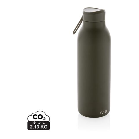 Nachhaltiger Werbeartikel Avira Avior 500ml Isolierflasche 97% RCS recycelter Edelstahl vakuumisoliert 20h kalt 10h warm BPA-frei – grün – mit Logo