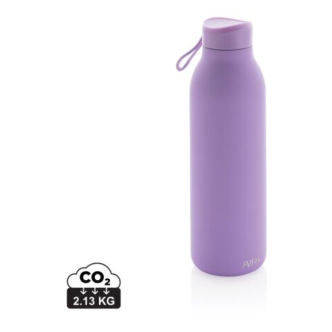 Nachhaltiger Werbeartikel Avira Avior 500ml Isolierflasche 97% RCS recycelter Edelstahl vakuumisoliert 20h kalt 10h warm BPA-frei – lila – mit Logo