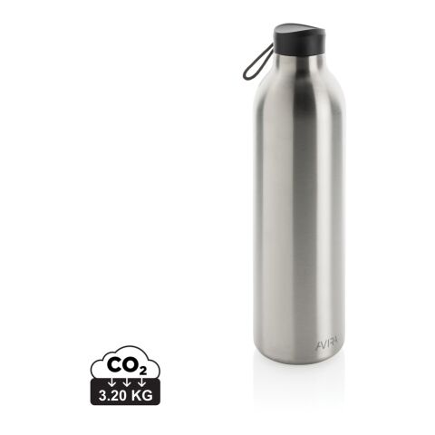Nachhaltiger Werbeartikel Avira Avior 1 L Isolierflasche 97% RCS recycelter Edelstahl 20h kalt/10h warm vakuumisoliert & BPA-frei – silber – mit Logo