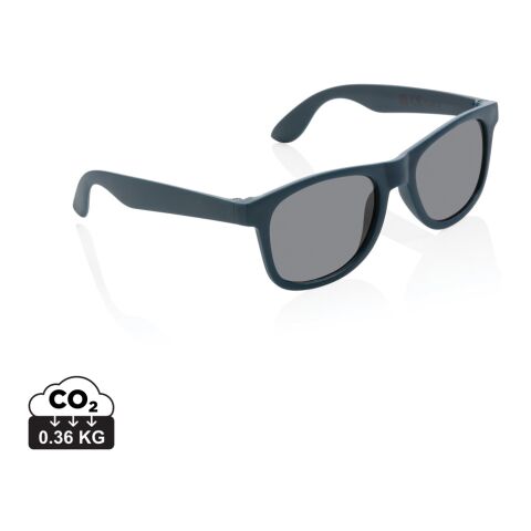 Nachhaltiger Werbeartikel Sonnenbrille aus GRS recyceltem PP-Kunststoff – marineblau – mit Logo bedruckt