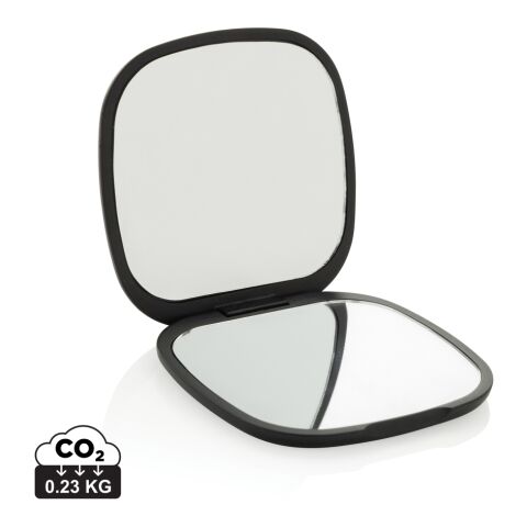 Nachhaltiger Werbeartikel Reflecta Make-Up Spiegel aus RCS rec. ABS – schwarz – mit Logo bedruckt