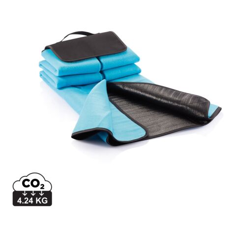 Werbeartikel Picknickdecke Vlies – blau – mit Logo bedruckt