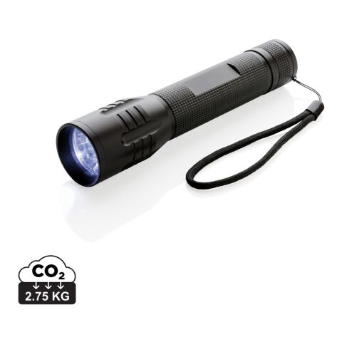 Werbeartikel Grosse 3W Cree Taschenlampe – schwarz – mit Logo bedruckt