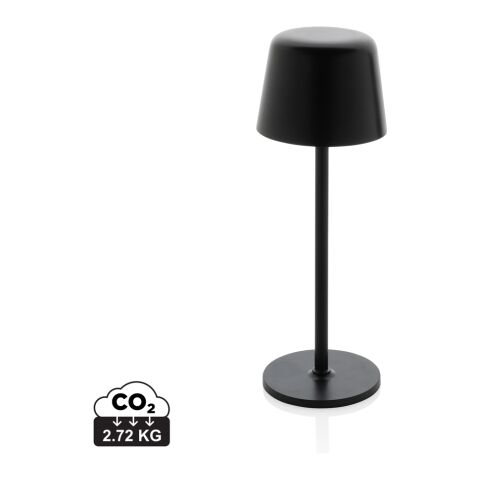 Werbeartikel Zenic USB Tischleuchte aus RCS recyceltem Kunststoff – schwarz – mit Logo bedruckt