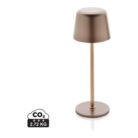 Werbeartikel Zenic USB Tischleuchte aus RCS recyceltem Kunststoff – Bronze – mit Logo bedruckt