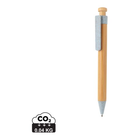 Bambus Stift mit Wheatstraw-Clip blau | ohne Werbeanbringung | Nicht verfügbar | Nicht verfügbar