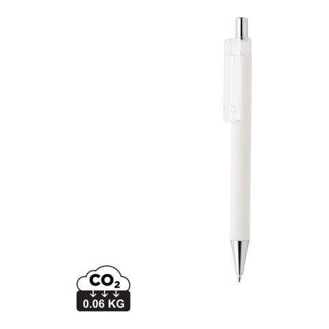 Werbeartikel X8 Stift mit Smooth-Touch – weiss – mit Logo bedruckt