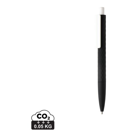 Werbeartikel X3-Stift mit Smooth-Touch – schwarz-weiss – mit Logo bedruckt