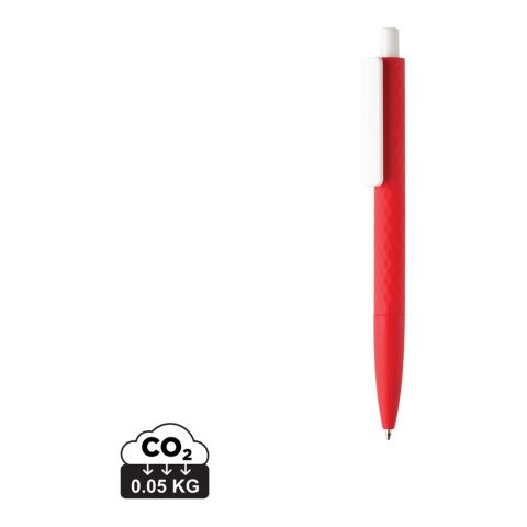 Werbeartikel X3-Stift mit Smooth-Touch – rot-weiss – mit Logo bedruckt