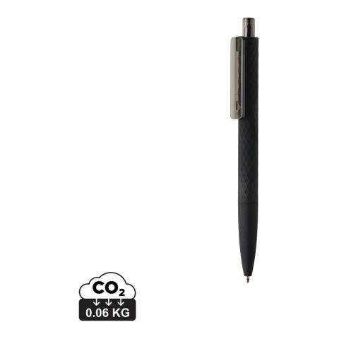 Werbeartikel X3-Black mit Smooth-Touch – schwarz-schwarz – mit Logo bedruckt
