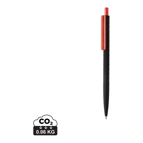 Werbeartikel X3-Black mit Smooth-Touch – rot-schwarz – mit Logo bedruckt