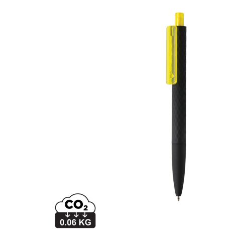 Werbeartikel X3-Black mit Smooth-Touch – gelb-schwarz – mit Logo bedruckt