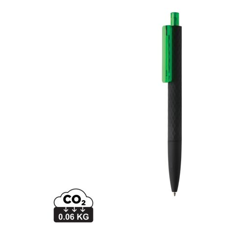 Werbeartikel X3-Black mit Smooth-Touch – grün-schwarz – mit Logo bedruckt